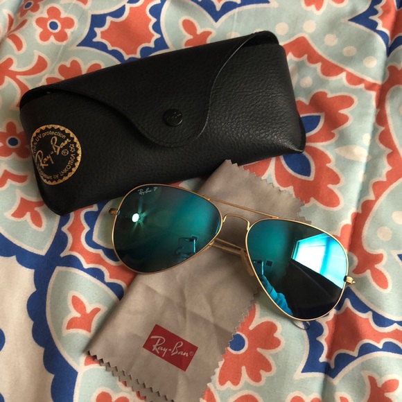 Ray-Ban Accessories - Ray-Ban Blue Polarized Aviator Sunglasses